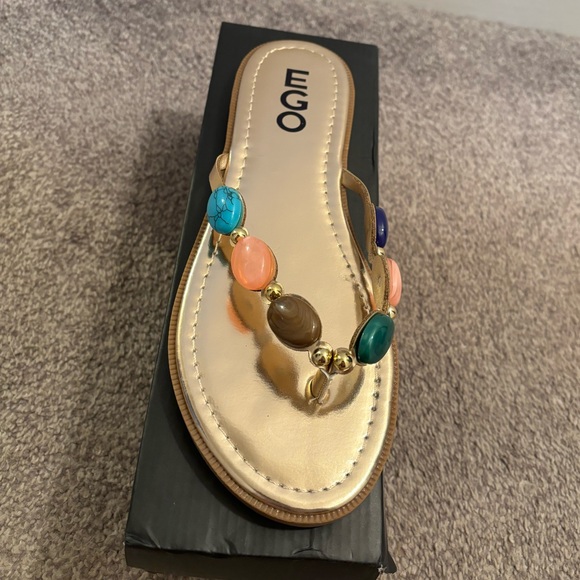 EGO Shoes - New, Gold Beaded Sandals